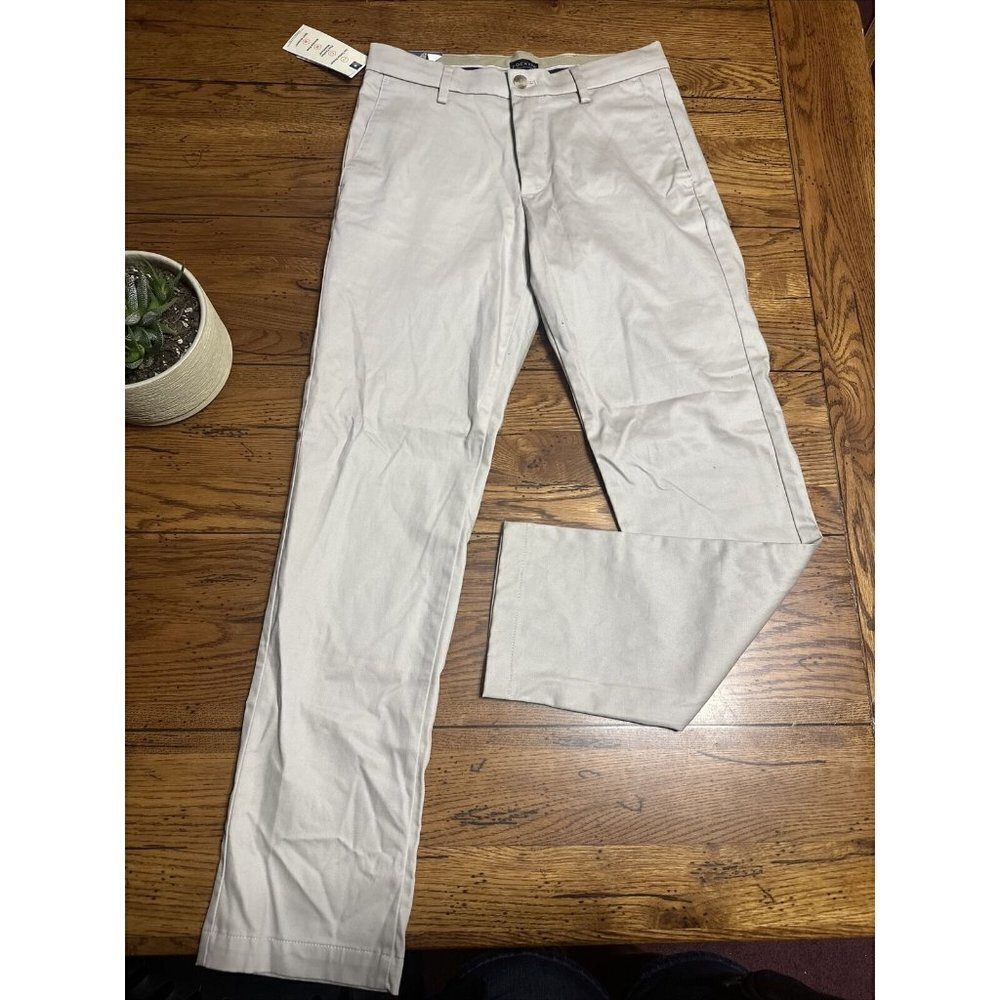 DOCKERS SIGNATURE Khaki Slim Pants Flex Waistband Wrinkle Free Khaki 28x30 #J61